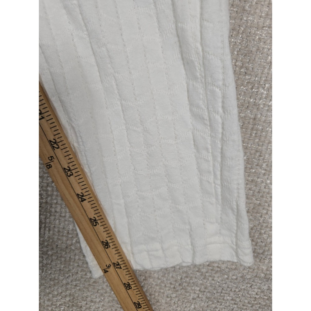 DWSF Vintage White Textured 100% Cotton Elastic Waist Pants Made‎ in USA 26x27 - Picture 6 of 10